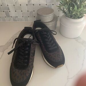 Rag & Bone NY Leopard Leather Suede-Trimmed Retro Runner